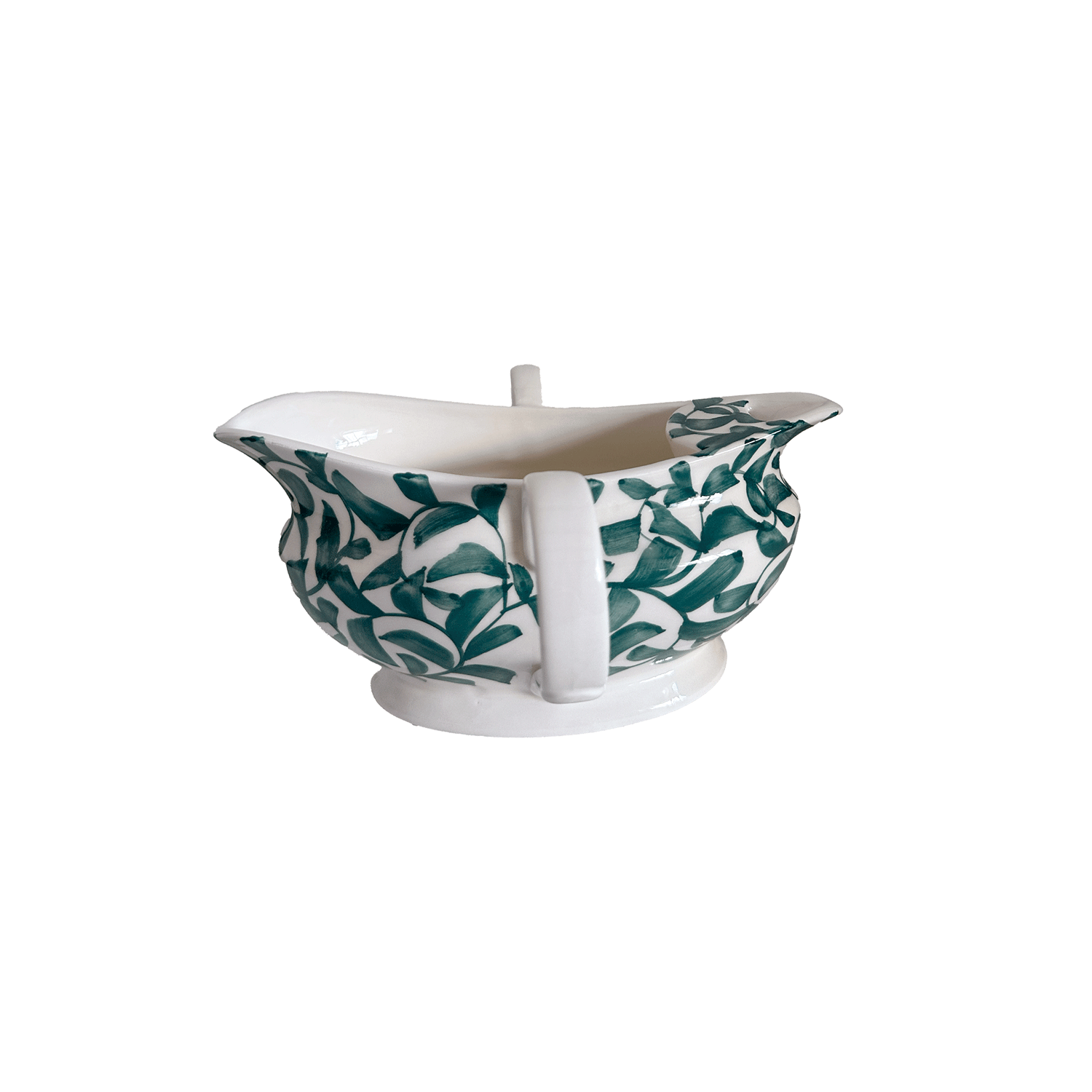 Green Scroll Gravy Boat