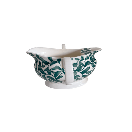 Green Scroll Gravy Boat