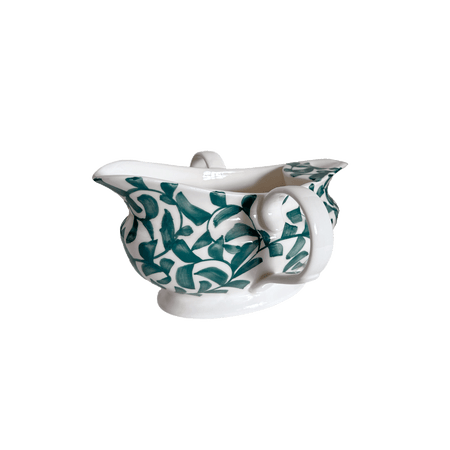 Green Scroll Gravy Boat