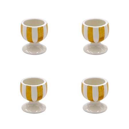 Yellow Stripes Egg Cups (Set of 4)