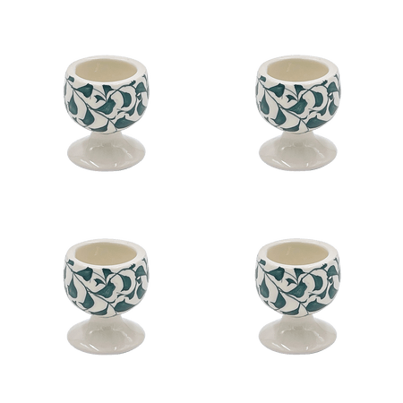 Green Scroll Egg Cups (Set of 4)