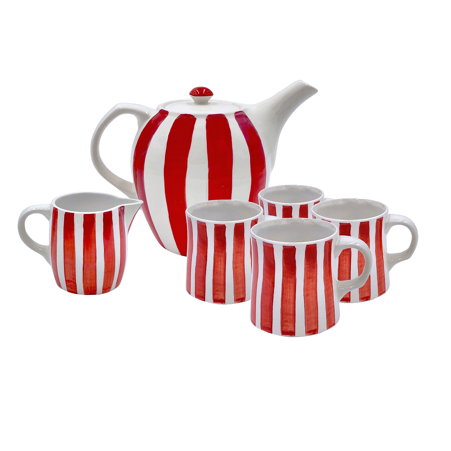 Red Stripes Tea Set (6 Piece)