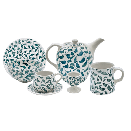 Green Scroll Breakfast Set (25 Piece)