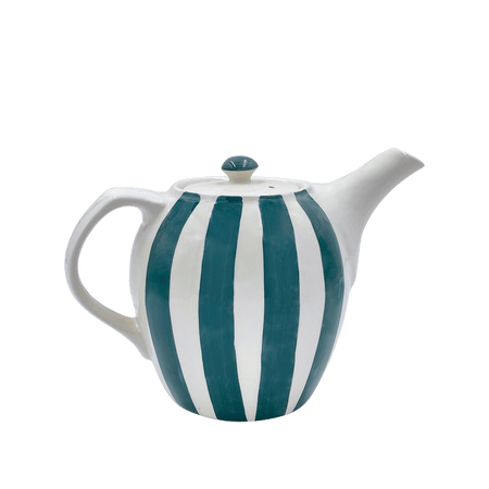 Green Stripes Teapot