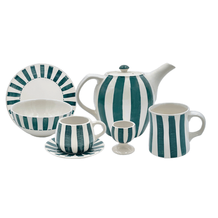 Green Stripes Breakfast Set (25 Piece)