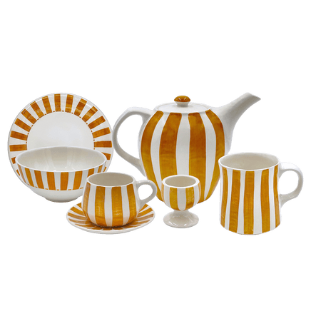 Yellow Stripes Breakfast Set (25 Piece)