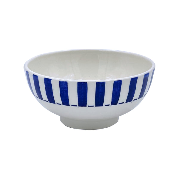 Medium Bowl in Navy Blue, Stripes