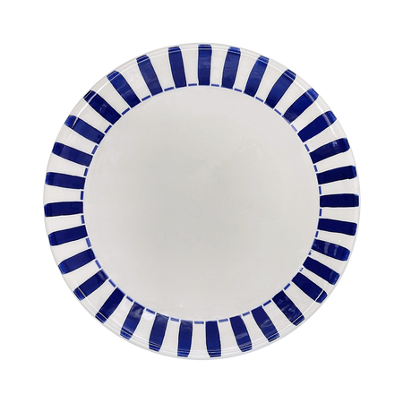 Navy Blue Stripes Dinner Plate