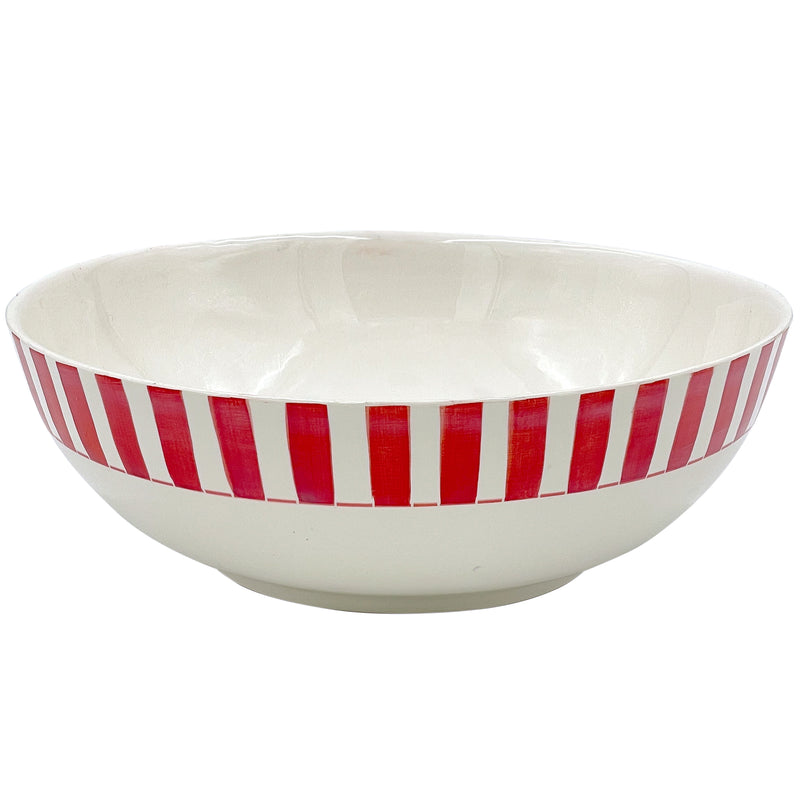 Salad Bowl in Red, Stripes
