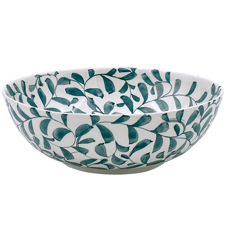 Green Scroll Salad Bowl