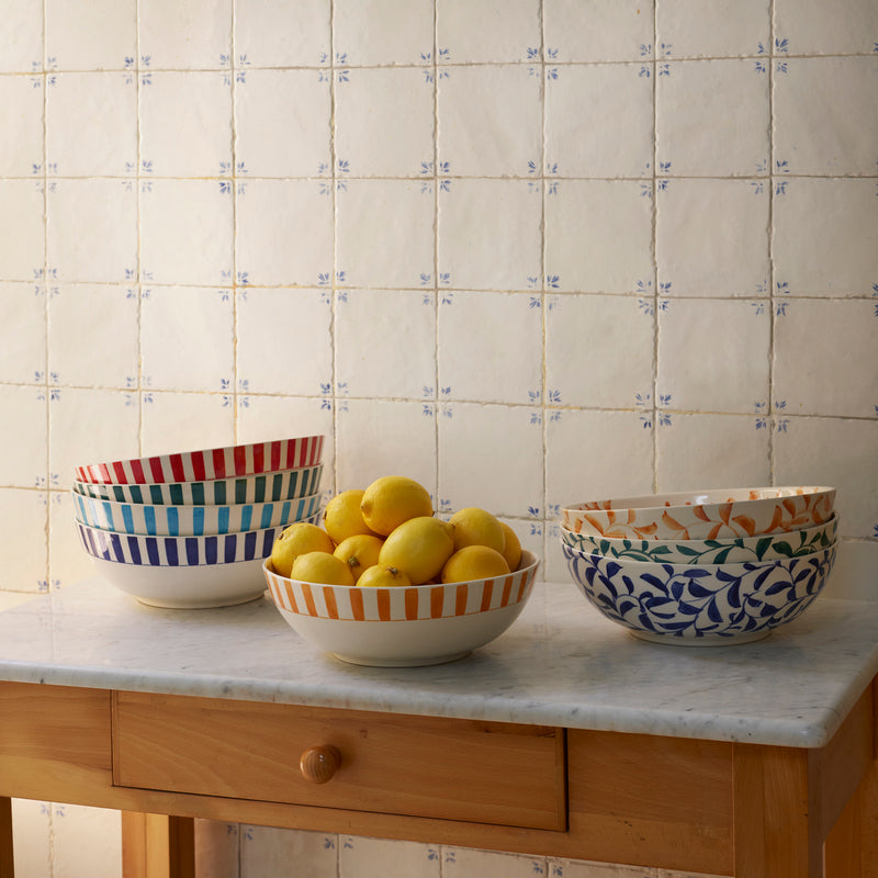 Salad Bowl in Yellow, Stripes