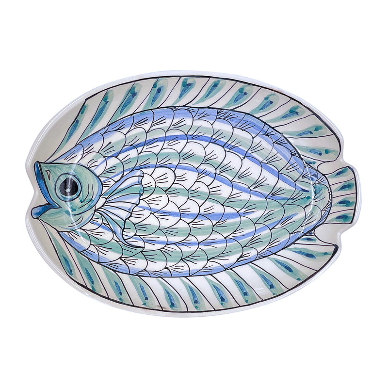 Small Oval Platter, Blue Romina Fish