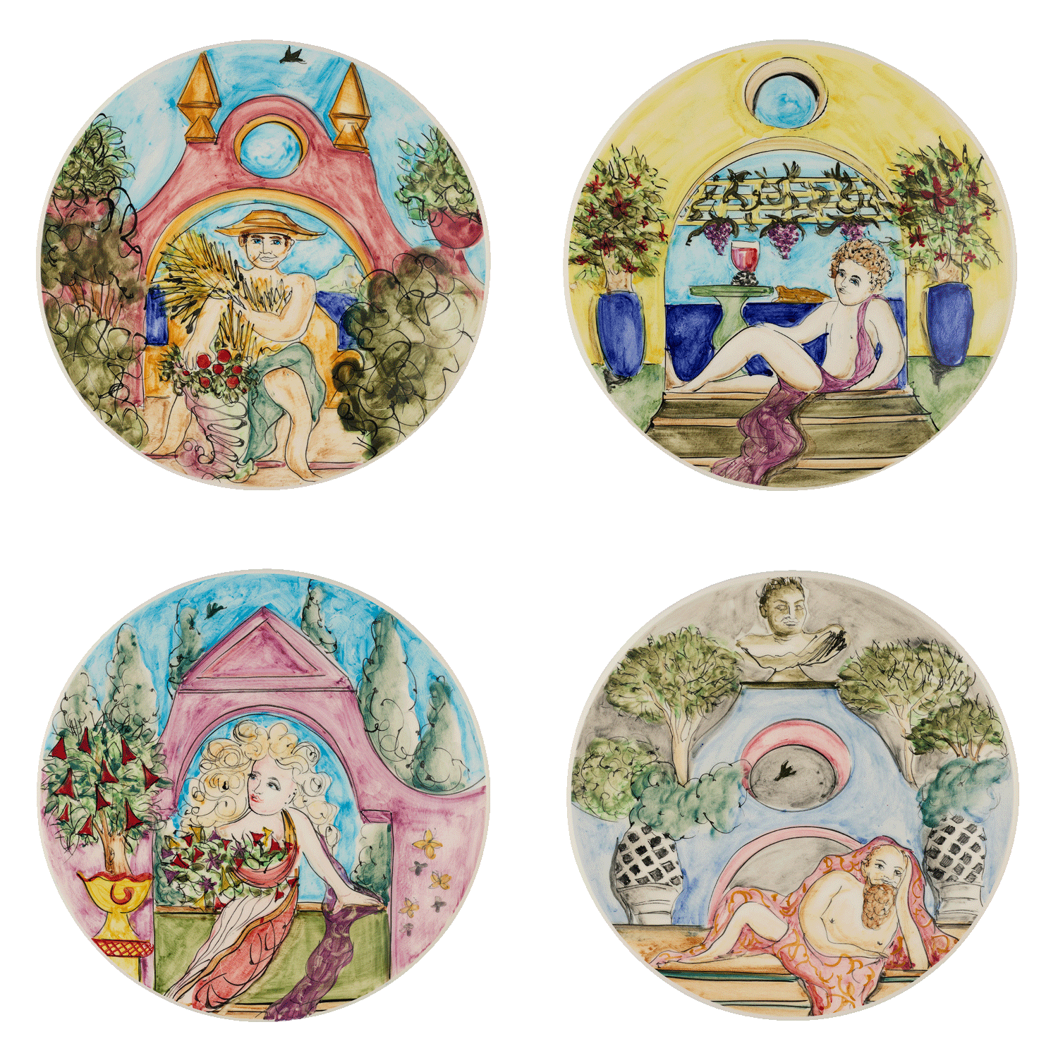 Four Seasons Decorative Plates (Set of 4)