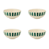 Small Green Stripes Bowls (Set of 4)