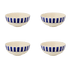 Small Navy Blue Stripes Bowls (Set of 4)
