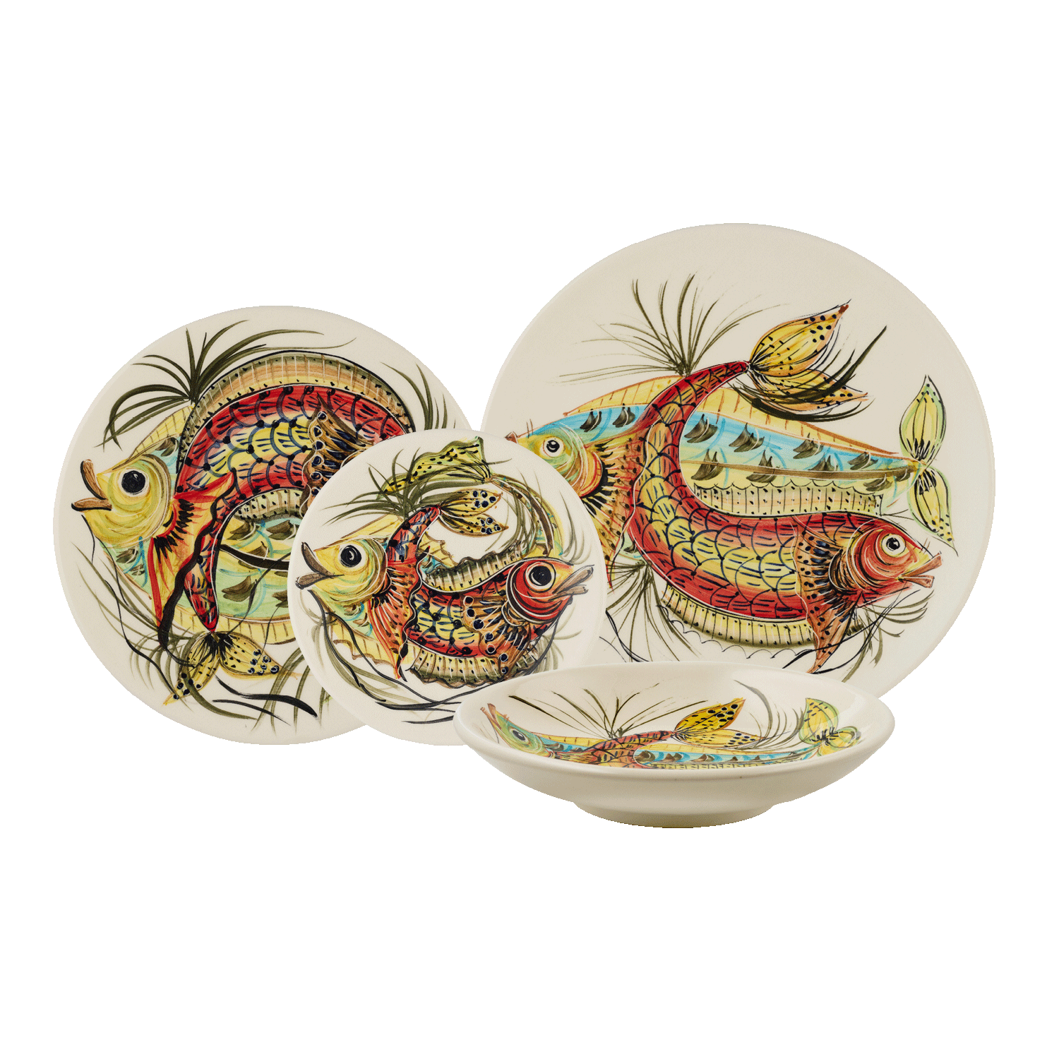 Red Aldo Fish Dinner Set (16 Piece)