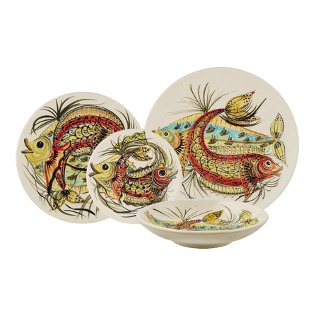 Red Aldo Fish Dinner Set (16 Piece)