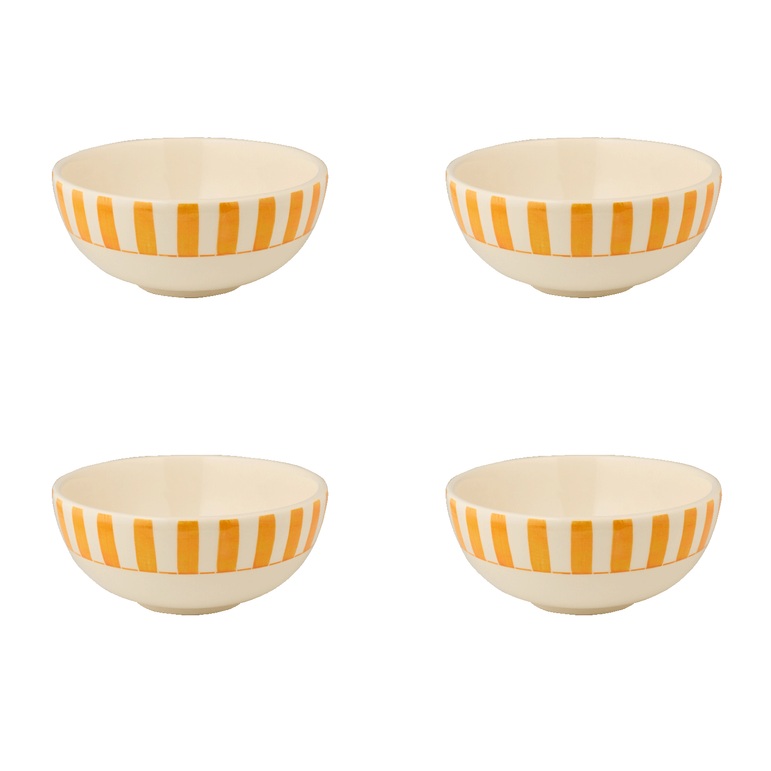 Small Yellow Stripes Bowls (Set of 4)