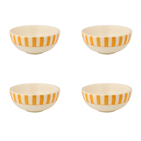 Small Yellow Stripes Bowls (Set of 4)
