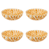 Medium Yellow Scroll Bowls (Set of 4)