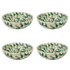 Medium Green Scroll Bowls (Set of 4)