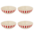Medium Red Stripes Bowls (Set of 4)