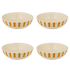 Medium Yellow Stripes Bowls (Set of 4)