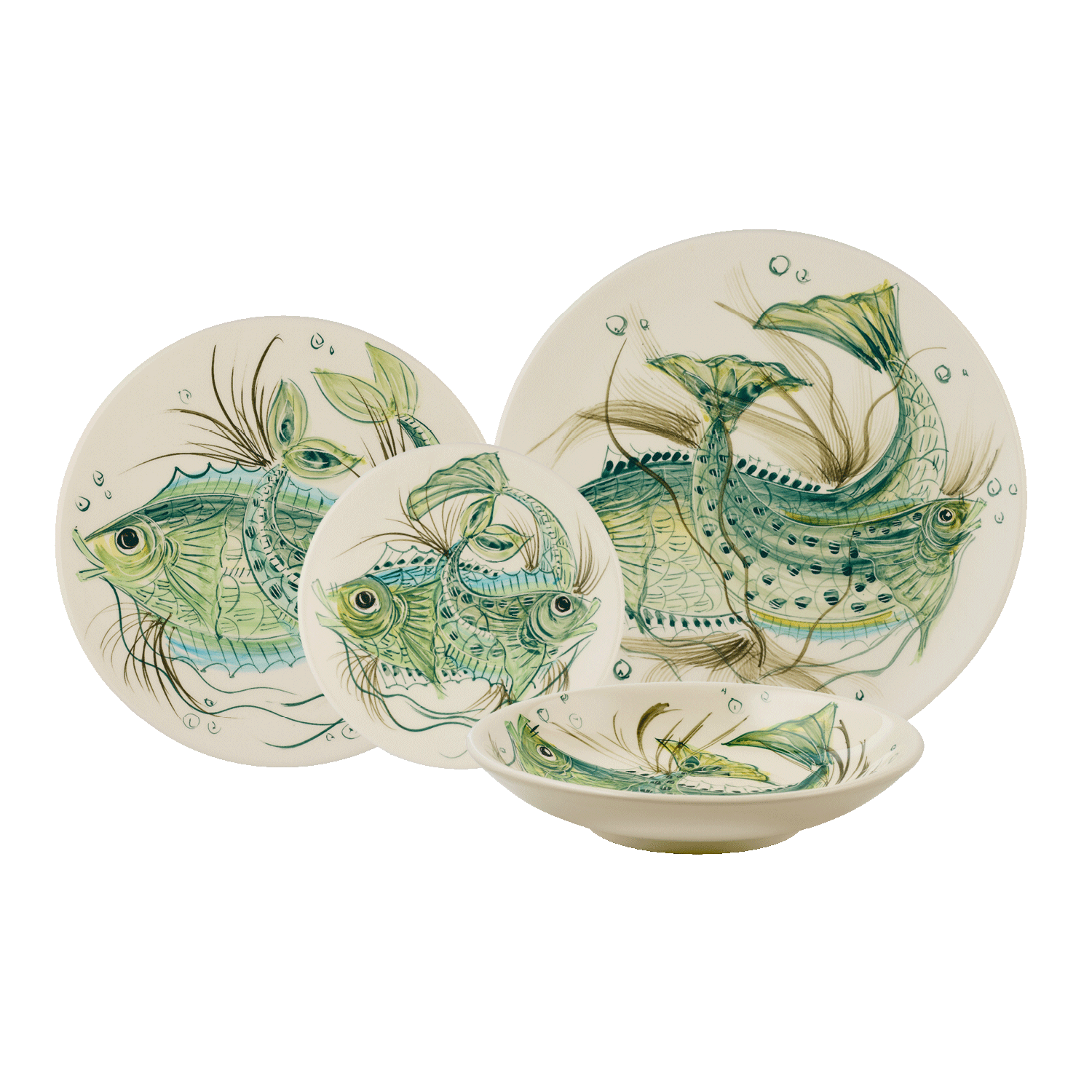 Green Aldo Fish Dinner Set (16 Piece)