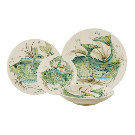 Green Aldo Fish Dinner Set (16 Piece)