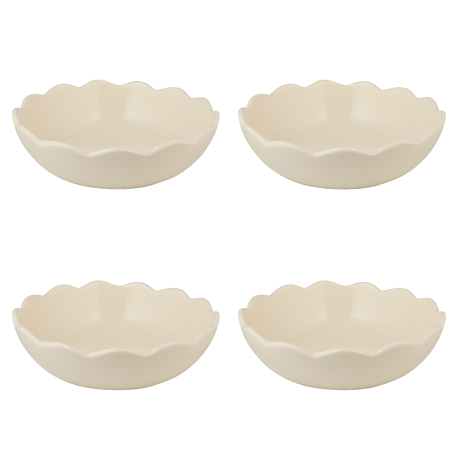 Medium Scalloped Bowls (Set of 4)