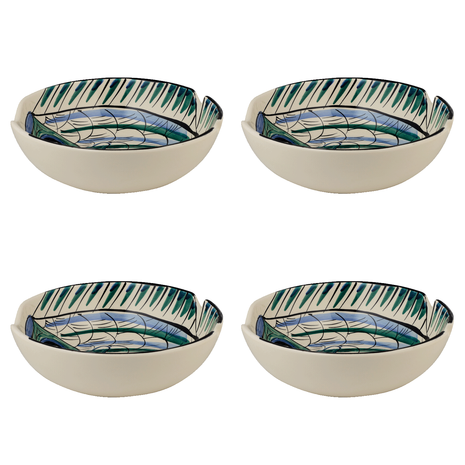 Medium Blue Romina Fish Bowls (Set of 4)