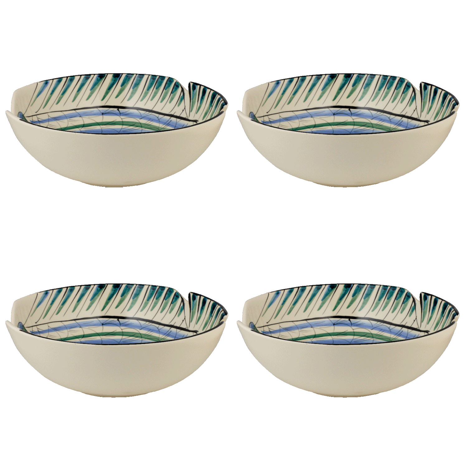 Large Blue Romina Fish Bowls (Set of 4)