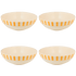 Large Yellow Stripes Bowls (Set of 4)