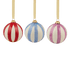 Mixed Stripes Christmas Bauble (Set of 3)