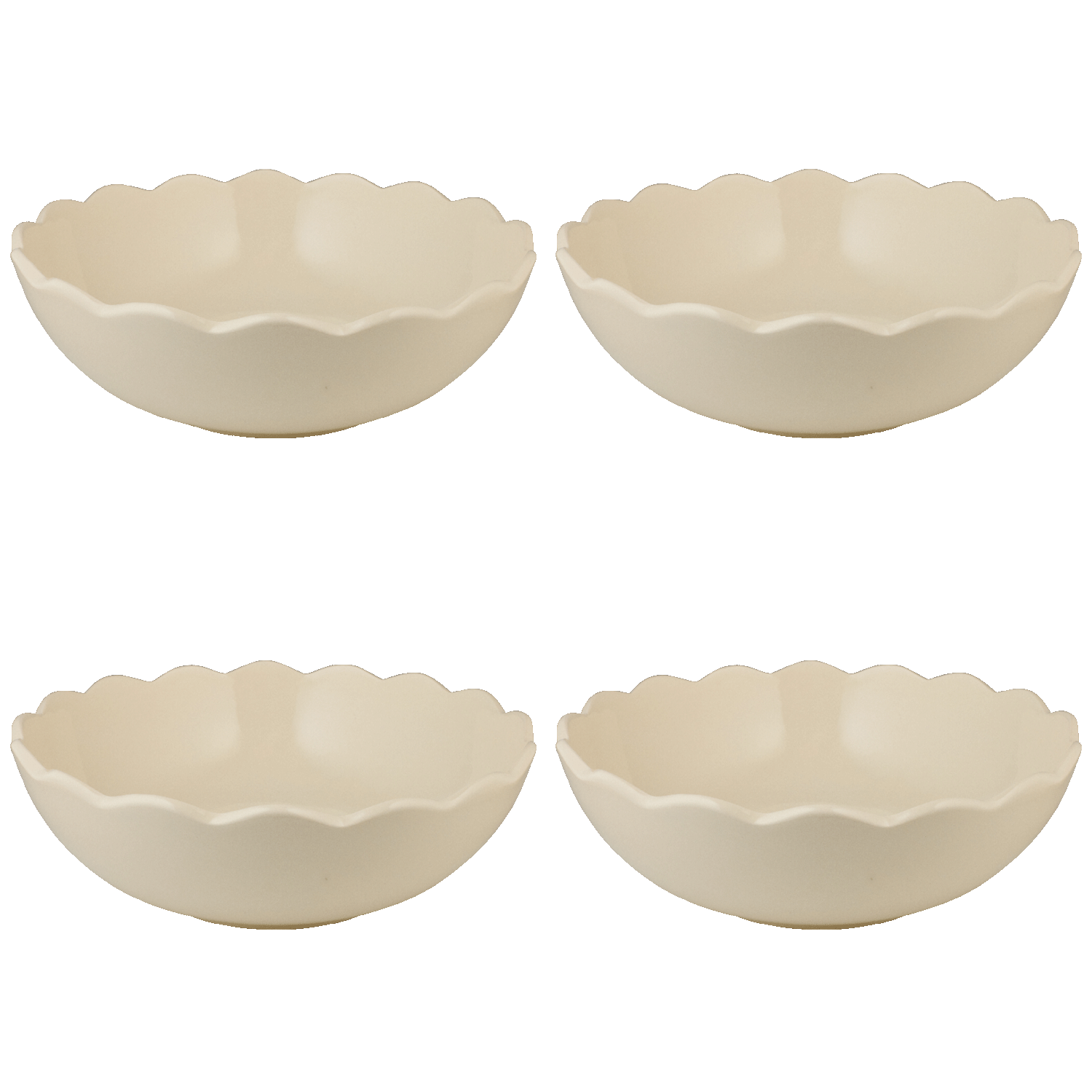 Large Scalloped Bowls (Set of 4)