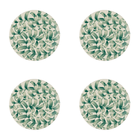 Green Scroll Side Plates (Set of 4)