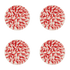 Red Scroll Side Plates (Set of 4)