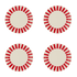 Red Stripes Side Plates (Set of 4)