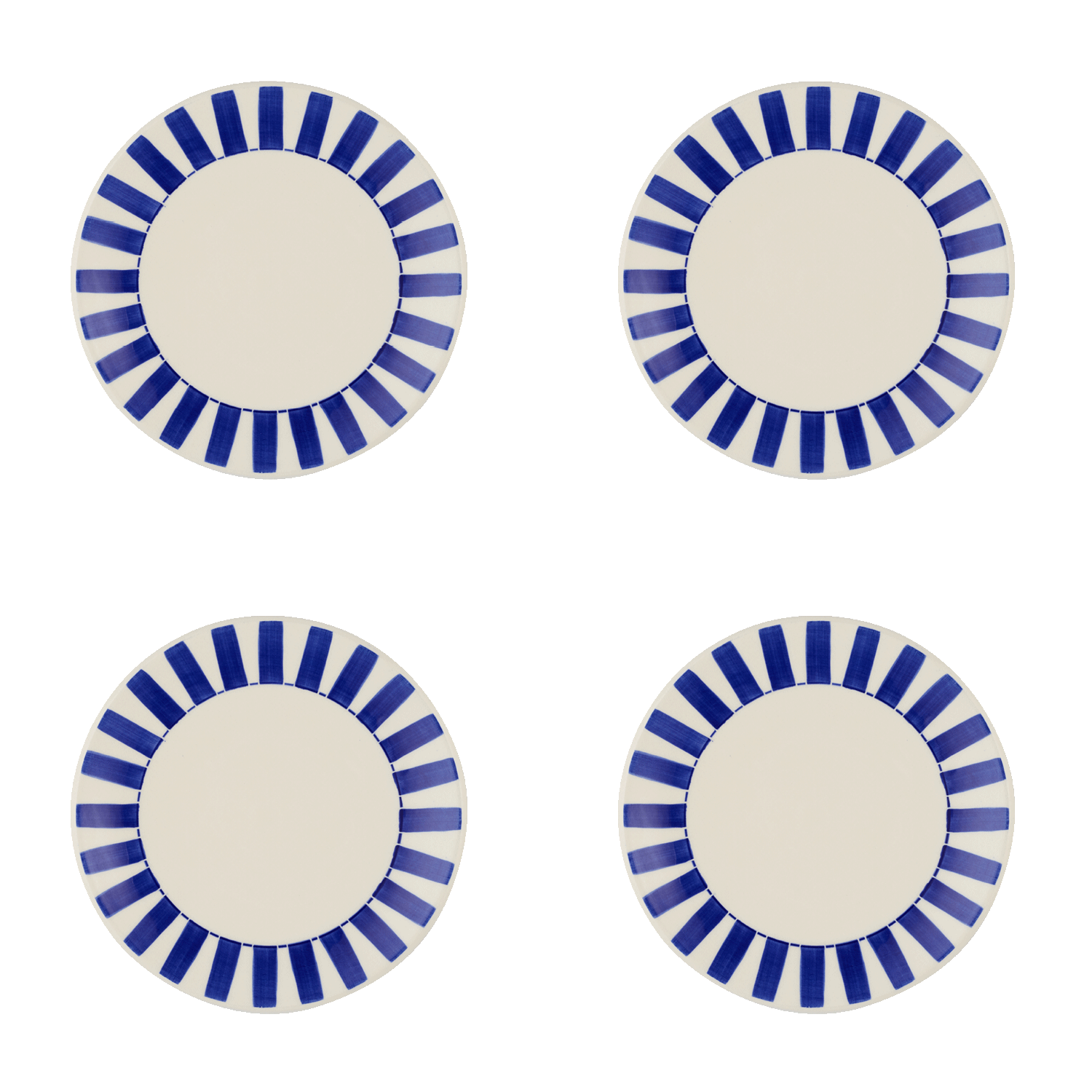 Navy Blue Stripes Side Plates (Set of 4)