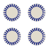 Navy Blue Stripes Side Plates (Set of 4)
