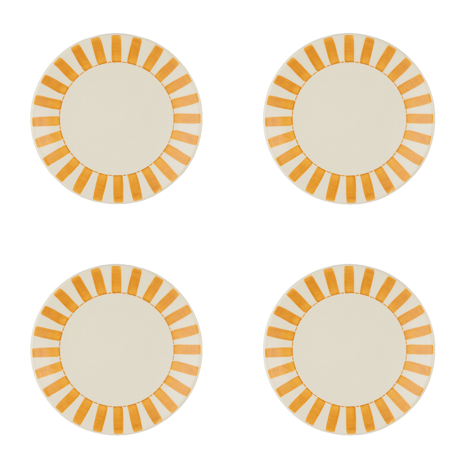 Yellow Stripes Side Plates (Set of 4)