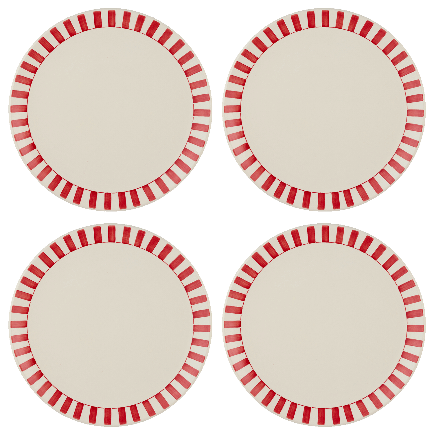 Red Stripes Charger Plates (Set of 4)
