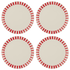 Red Stripes Charger Plates (Set of 4)