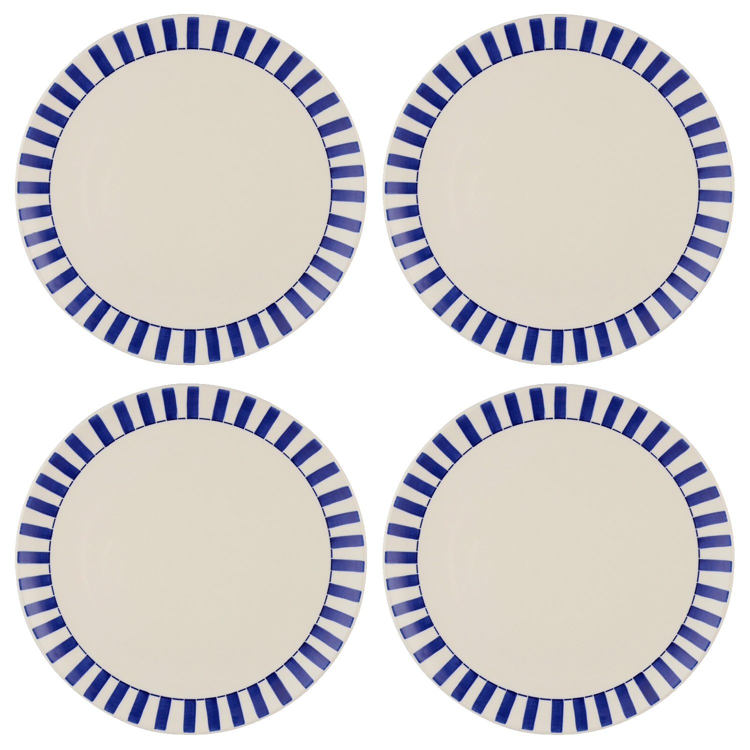 Navy Blue Stripes Charger Plates (Set of 4)