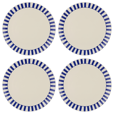 Navy Blue Stripes Charger Plates (Set of 4)