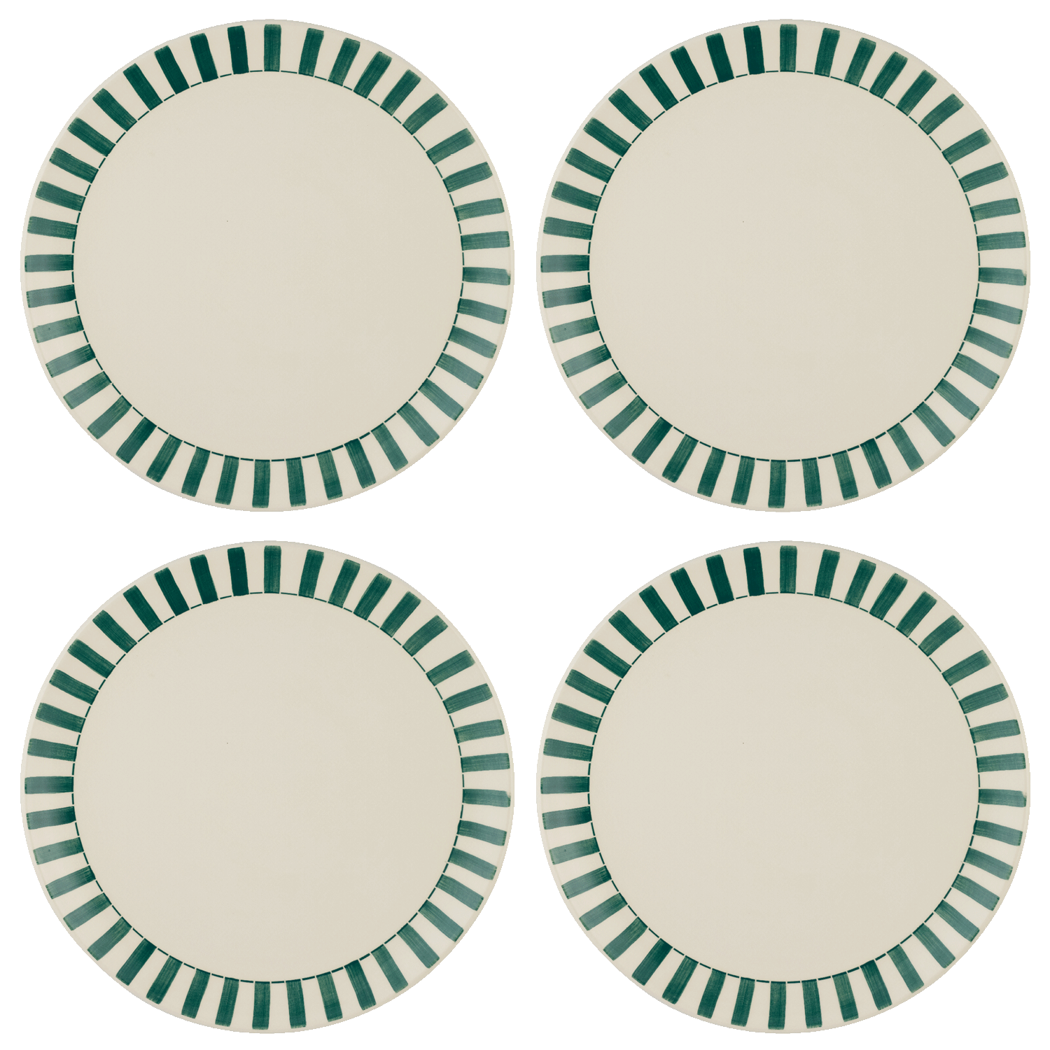 Green Stripes Charger Plates (Set of 4)