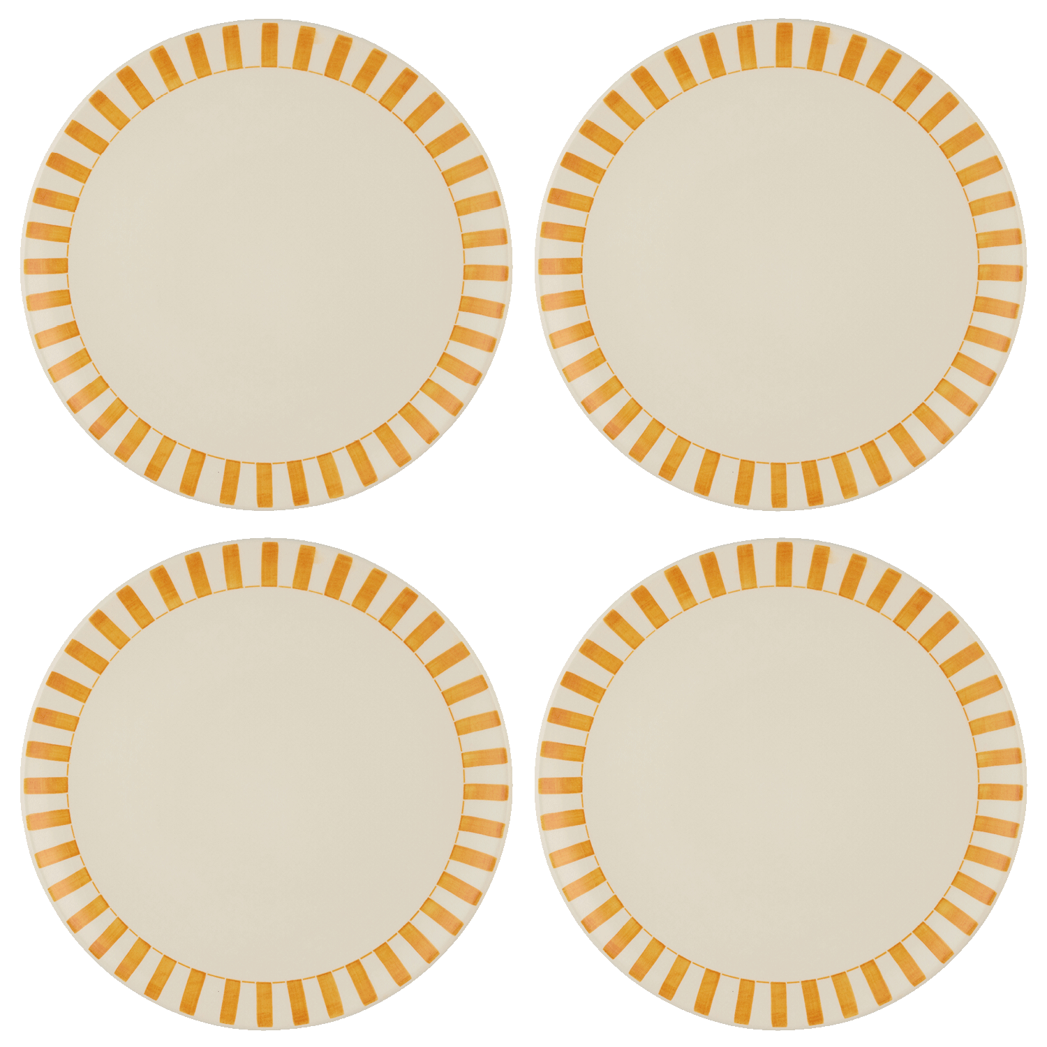Yellow Stripes Charger Plates (Set of 4)