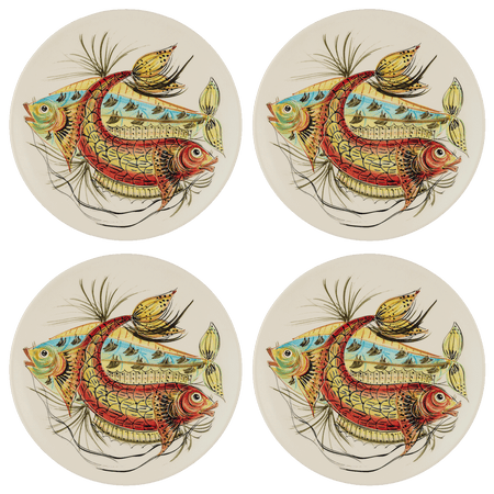 Red Aldo Fish Charger Plates (Set of 4)