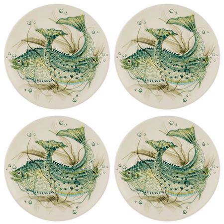 Green Aldo Fish Charger Plates (Set of 4)