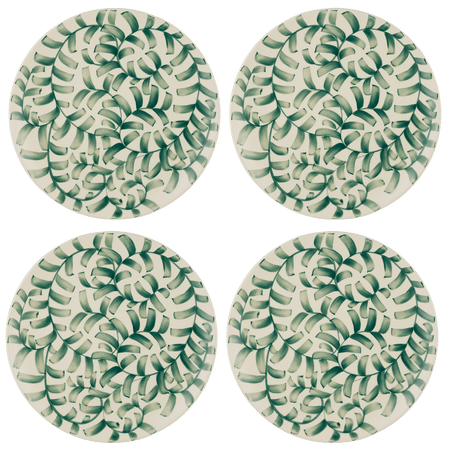 Green Scroll Charger Plates (Set of 4)